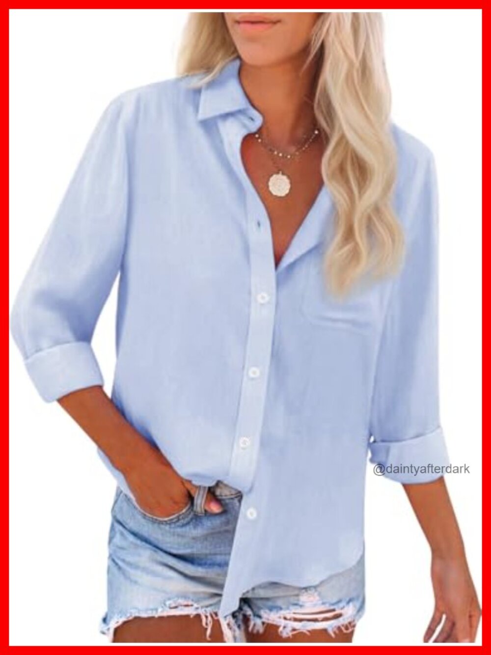 Women's Cotton Oxford Button Down Shirt Long Sleeve Work Blouse